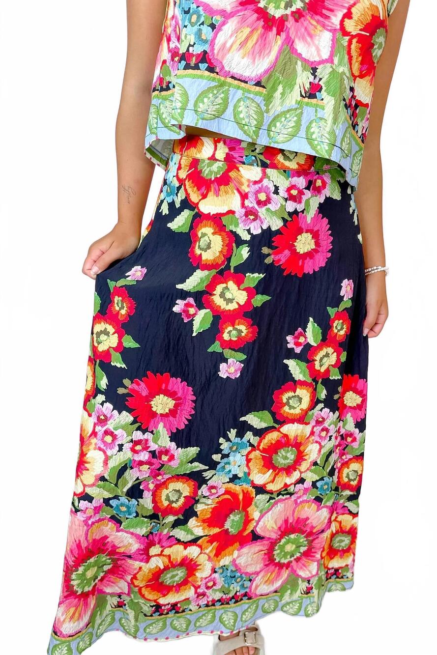 NEW EN CREME women's rosalita nights skirt in black